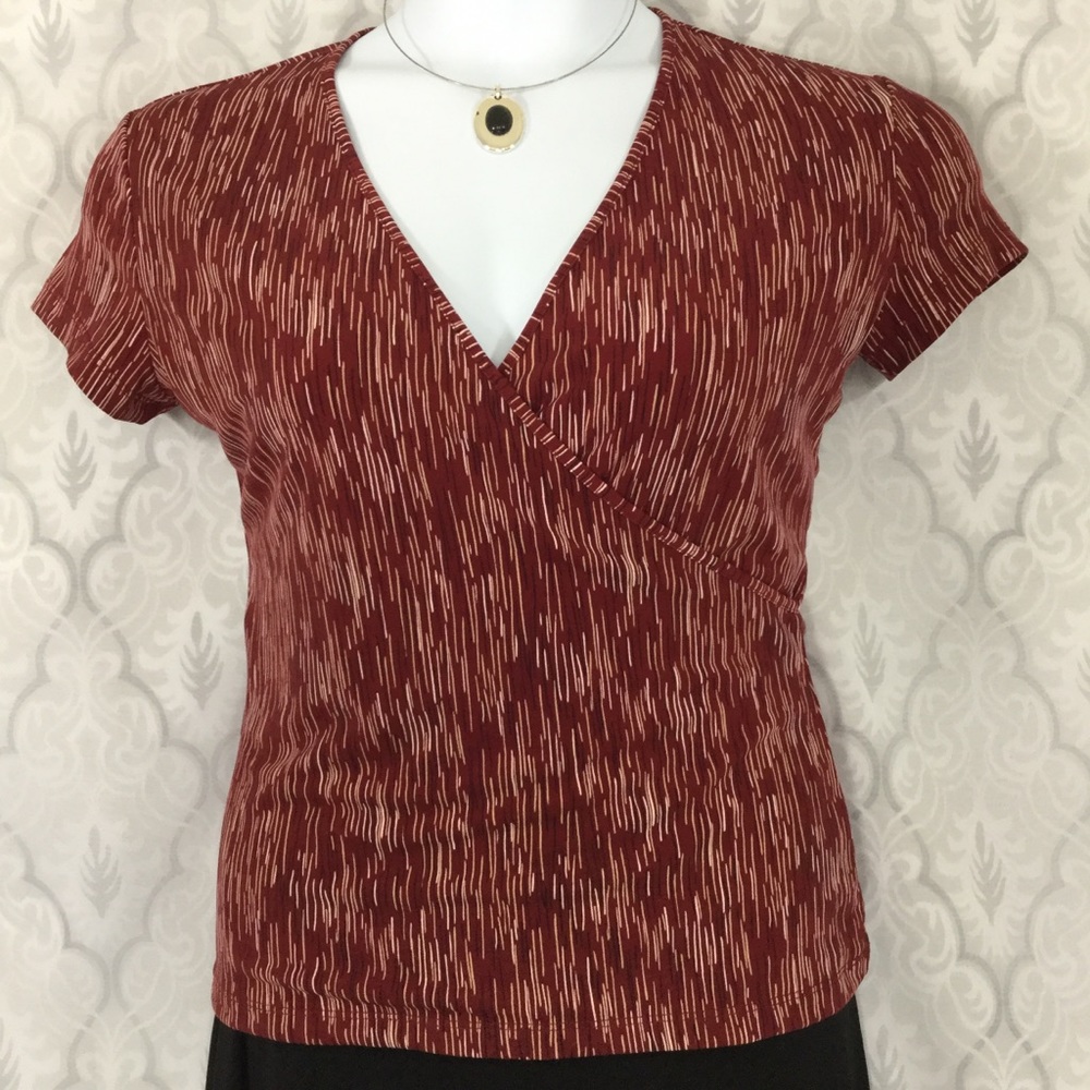 New York & Co Faux Wrap Plunge Top